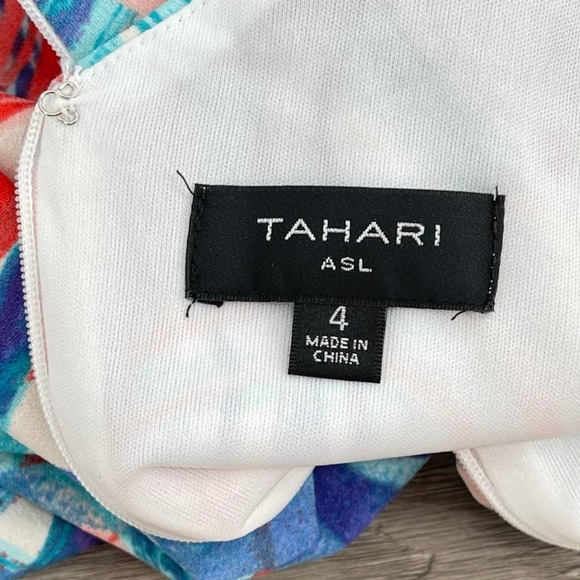 NWT - TAHARI ASL Womens Scuba Crepe Midi Dress Side Knot Sheath - Size 4 - Picture 2 of 15